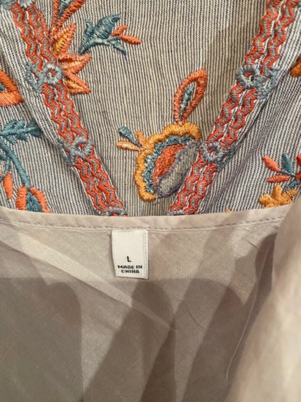 Johnny Was Workshop SZ L Sleeveless Womens Embroidered Boho Tank Dress with slip - Picture 9 of 12